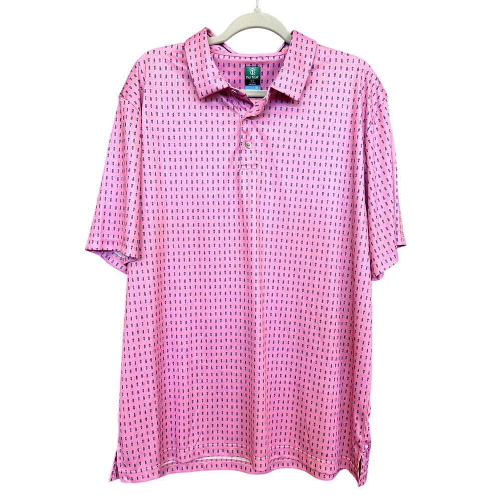 Pro Tour Pink Lighthouse Golf Polo Size XL